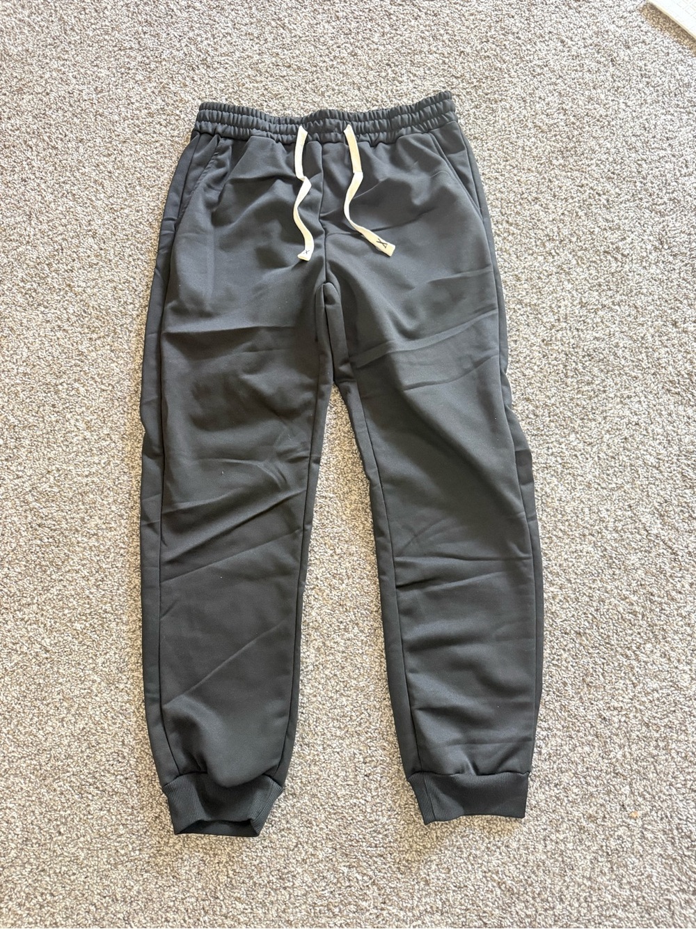 SHEIN Men's Charcoal Black Joggers with White Drawcord